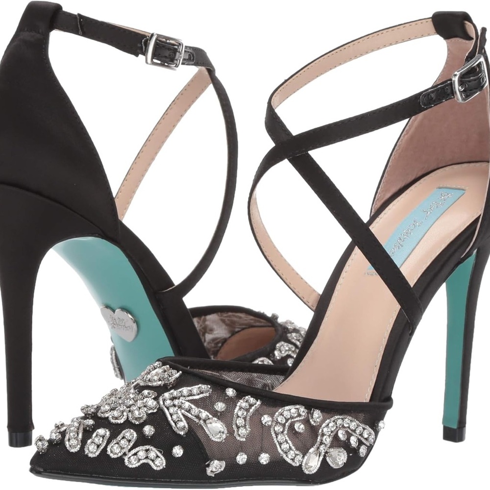 Betsey Johnson Heel w/ Rhinestone Embellishments